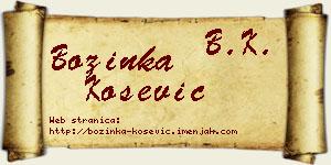 Božinka Košević vizit kartica